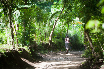 Haitian Woman on Path