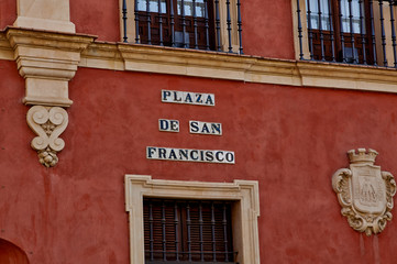Historic buildings and monuments of Seville, Spain. Spanish. PLAZA de San FRANCISCO