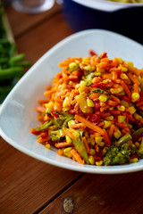 close up of vegetable salad in bowl