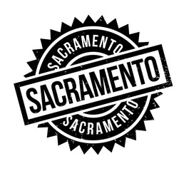 Sacramento rubber stamp. Grunge design with dust scratches. Effects can be easily removed for a clean, crisp look. Color is easily changed.