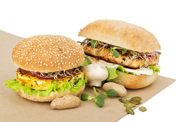 Healthy food vegan burgers