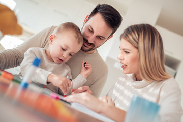 Happy family drawing