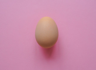 Chicken egg on a pink background.