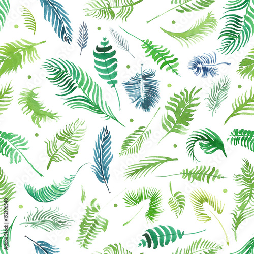 tropical palm leaves jungle leaves seamless floral pattern