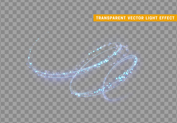 Magic light effect. Stardust blue glitter. Sparkle star dust vector illustration