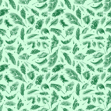 Tropical palm leaves, jungle leaves seamless floral pattern background, Watercolor tropical decor, Print summer exotic jungle plant tropical palm leaves. Pattern, seamless floral background.