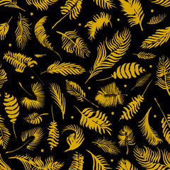 Tropical palm leaves, jungle leaves seamless floral pattern background, Watercolor tropical decor, Print summer exotic jungle plant tropical palm leaves. Pattern, seamless floral background.