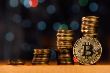 Stacked bitcoin columns