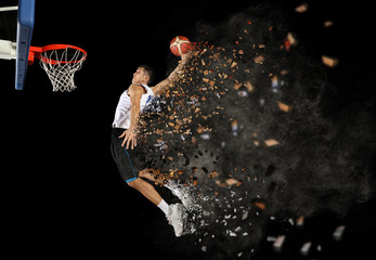 Basketball player in action