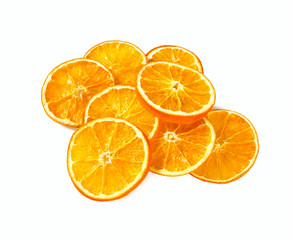 dried oranges isolated on white