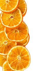 dried oranges isolated on white