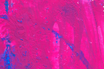 Magenta and blue color abstract art background. Acrylic paste on paper.