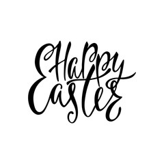 Happy Easter greeting card. Handwritten vector lettering text. Calligraphic phrase.