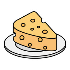 dish with cheese piece isolated icon vector illustration design