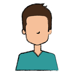 young man avatar character vector illustration design