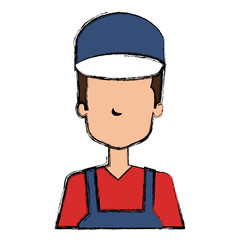 mechanic worker avatar character vector illustration design