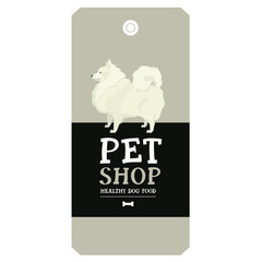 Poster Pet Shop Design label Spitz Geometric style