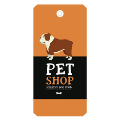 Poster Pet Shop Design label English bulldog Geometric style