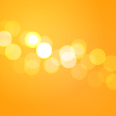 Vector abstract yellow background with boken lights.