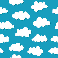 Flat design clouds capes collection set. Flat shadows. Clouds, flat design collection Vector illustration