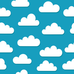 Flat design clouds capes collection set. Flat shadows. Clouds, flat design collection Vector illustration