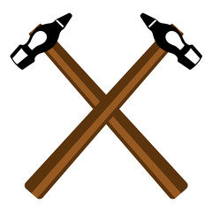 Two crossed hammers