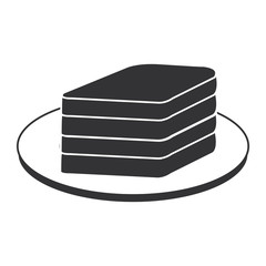 dish with bread sliced isolated icon vector illustration design