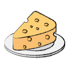 dish with cheese piece isolated icon vector illustration design