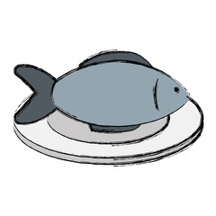 dish with fresh fish isolated icon vector illustration design