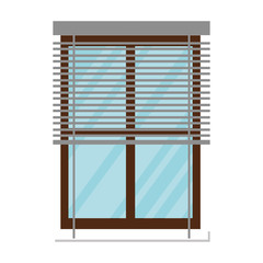 window with blind isolated icon vector illustration design