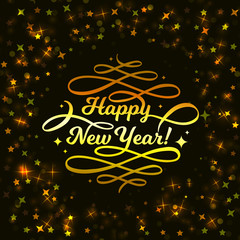 New year holiday poster design. Vector illustration.