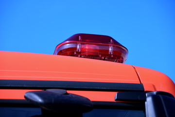 Obraz na płótnie Canvas Emergency light of fireman truck ,Rescue car. Close up .