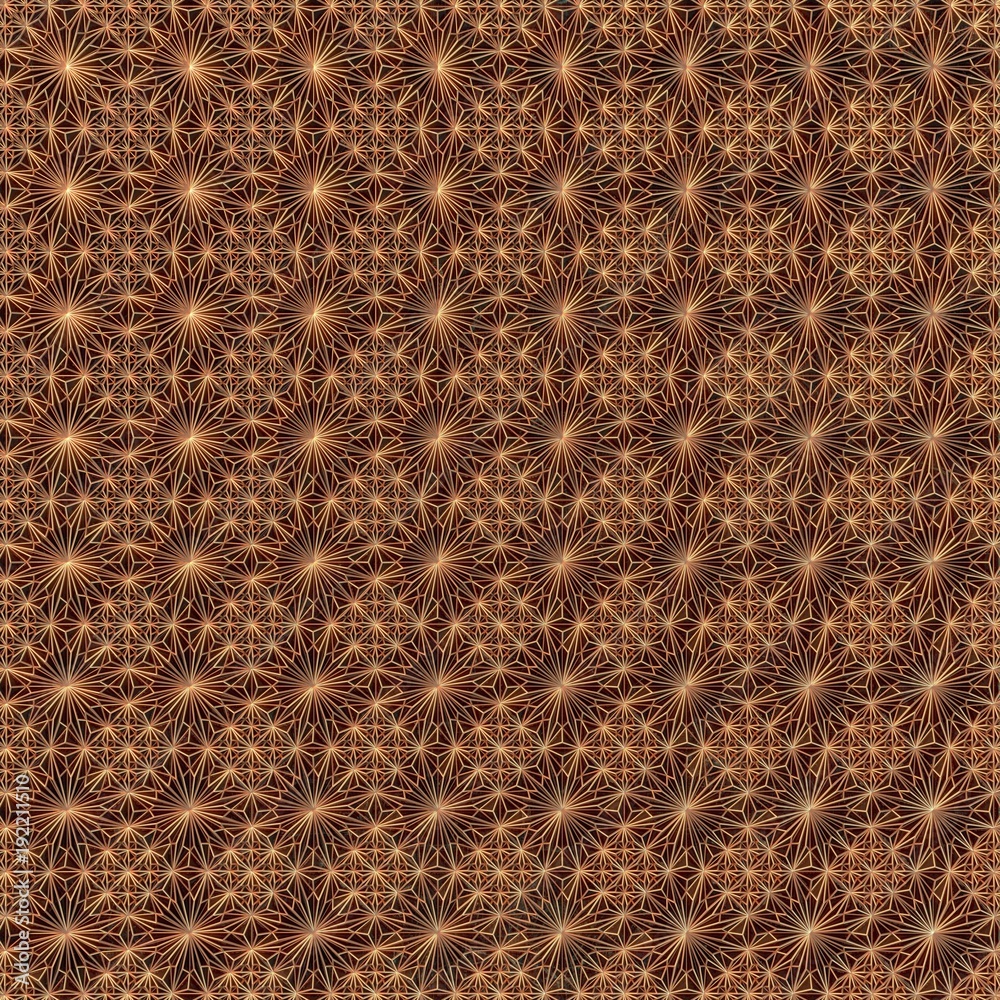 Poster Gold abstract pattern on dark gray background. 3d rendering