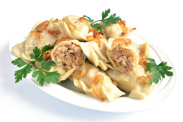 pierogi z kapustą i mięsem