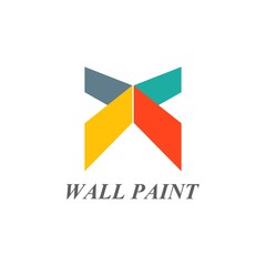 abstract x wall arrow colorful logo