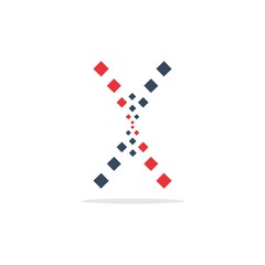 Obraz premium x square geometric pixel logo