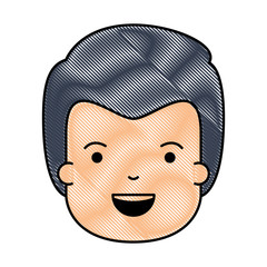 little boy head icon vector illustration design