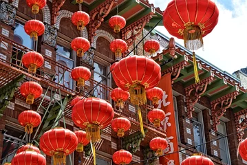 Foto auf Alu-Dibond chinese lantern in china town San Francisco © Friederike