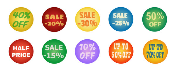 Balls with promotional offers, seasonal sale.