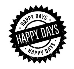 Happy Days rubber stamp. Grunge design with dust scratches. Effects can be easily removed for a clean, crisp look. Color is easily changed.