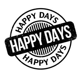 Happy Days rubber stamp. Grunge design with dust scratches. Effects can be easily removed for a clean, crisp look. Color is easily changed.