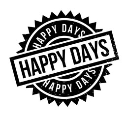 Happy Days rubber stamp. Grunge design with dust scratches. Effects can be easily removed for a clean, crisp look. Color is easily changed.