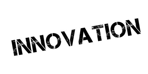 Innovation rubber stamp. Grunge design with dust scratches. Effects can be easily removed for a clean, crisp look. Color is easily changed.