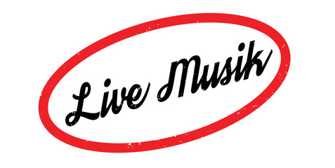 Live Musik rubber stamp. Grunge design with dust scratches. Effects can be easily removed for a clean, crisp look. Color is easily changed.