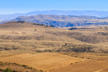 Bolivian landscape, hills near Tarabuco