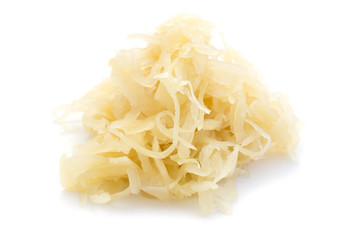 Sauerkraut Weinkraut Sauerkohl Weinsauerkraut isoliert freigestellt auf weißen Hintergrund, Freisteller © oxie99