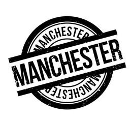 Manchester rubber stamp. Grunge design with dust scratches. Effects can be easily removed for a clean, crisp look. Color is easily changed.