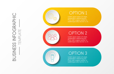 Template of infographic with 3 steps. Vector.