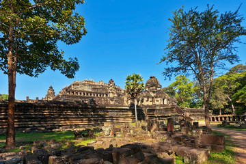 Ancient buddhist khmer temple in Angkor Wat complex