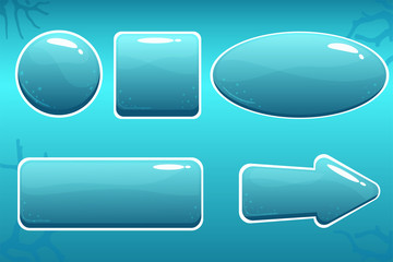 Cartoon Water Buttons for GUI
